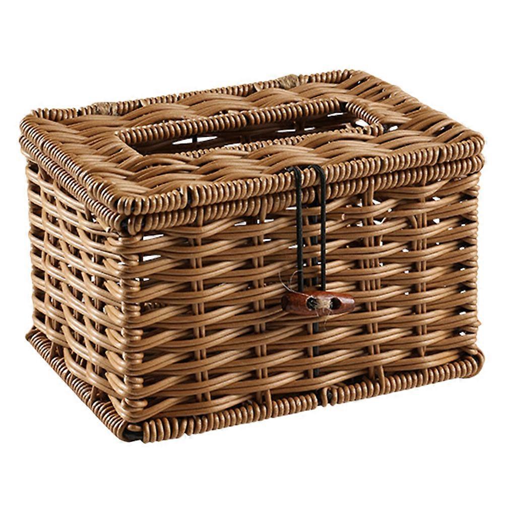 Decorative Tissue Storage Box for Home Use 1Pcs Brown Plastic Organizer