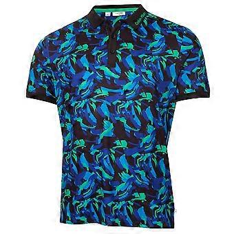 Camisa polo masculina Calvin Klein com estampa de pinceladas, respirável e leve.