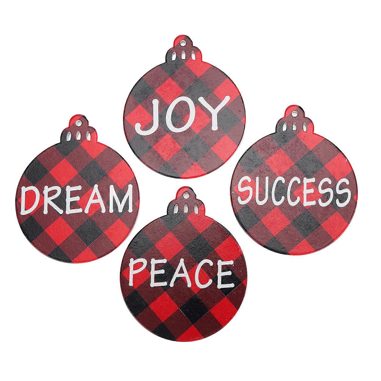 GPB 24pcs Christmas Ornaments 12 Styles Wooden Crafts Holiday Reusable Pendant Decorations for Door Tree