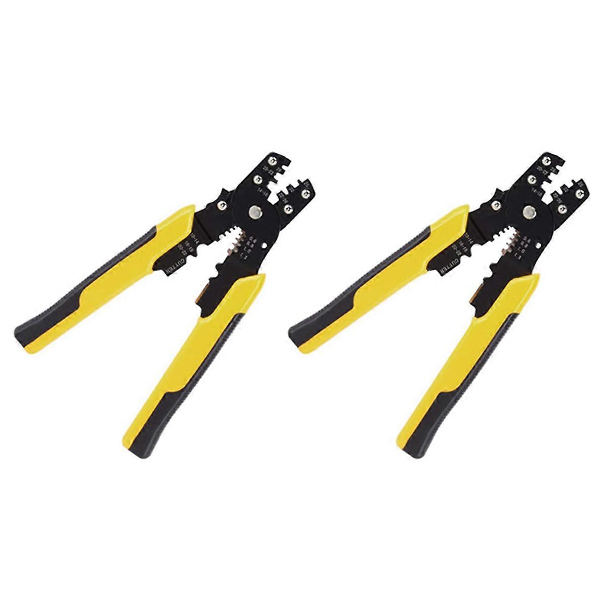 2 Pcs Crimp Tool Crimper Plier Wire Crimpers Adjustable Crimping Range for Cutting and Pressing Cabl