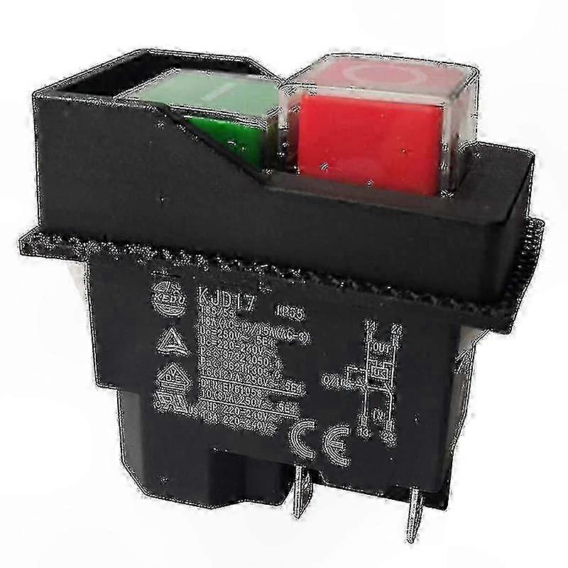 220V 4-Pin Magnetic Push Button Switch for Garden Equipment KJD17