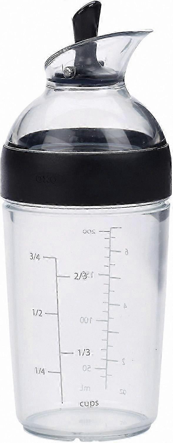 Compact Salad Dressing Mixer - Clear Shaker Bottle with Black Lid
