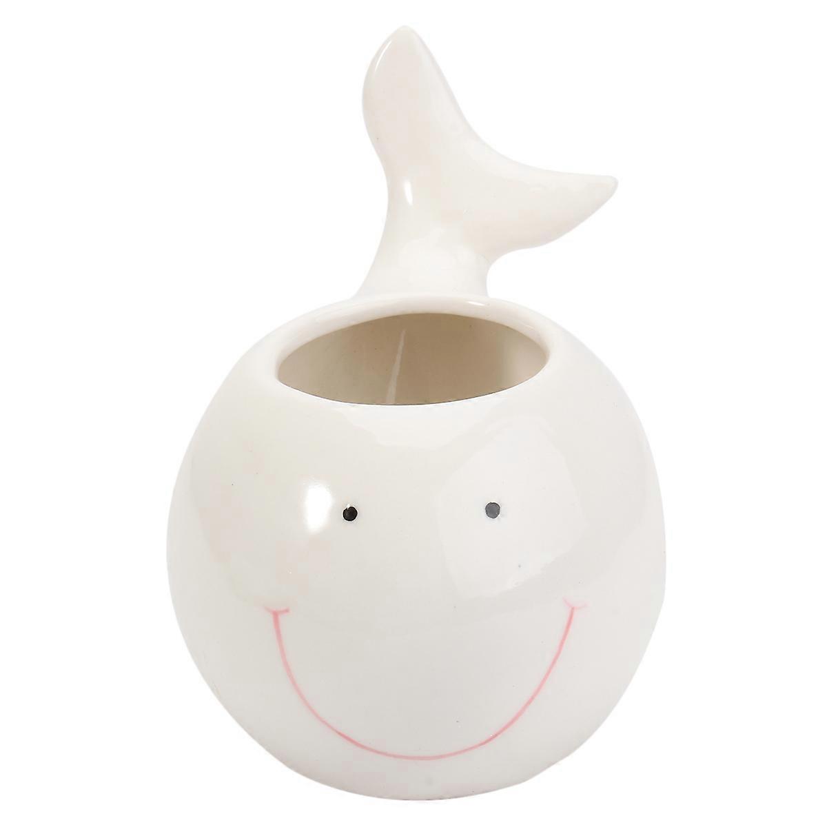 White Ceramic Flower Pot for Cactus and Succulents Ideal for Gardening with 1pc