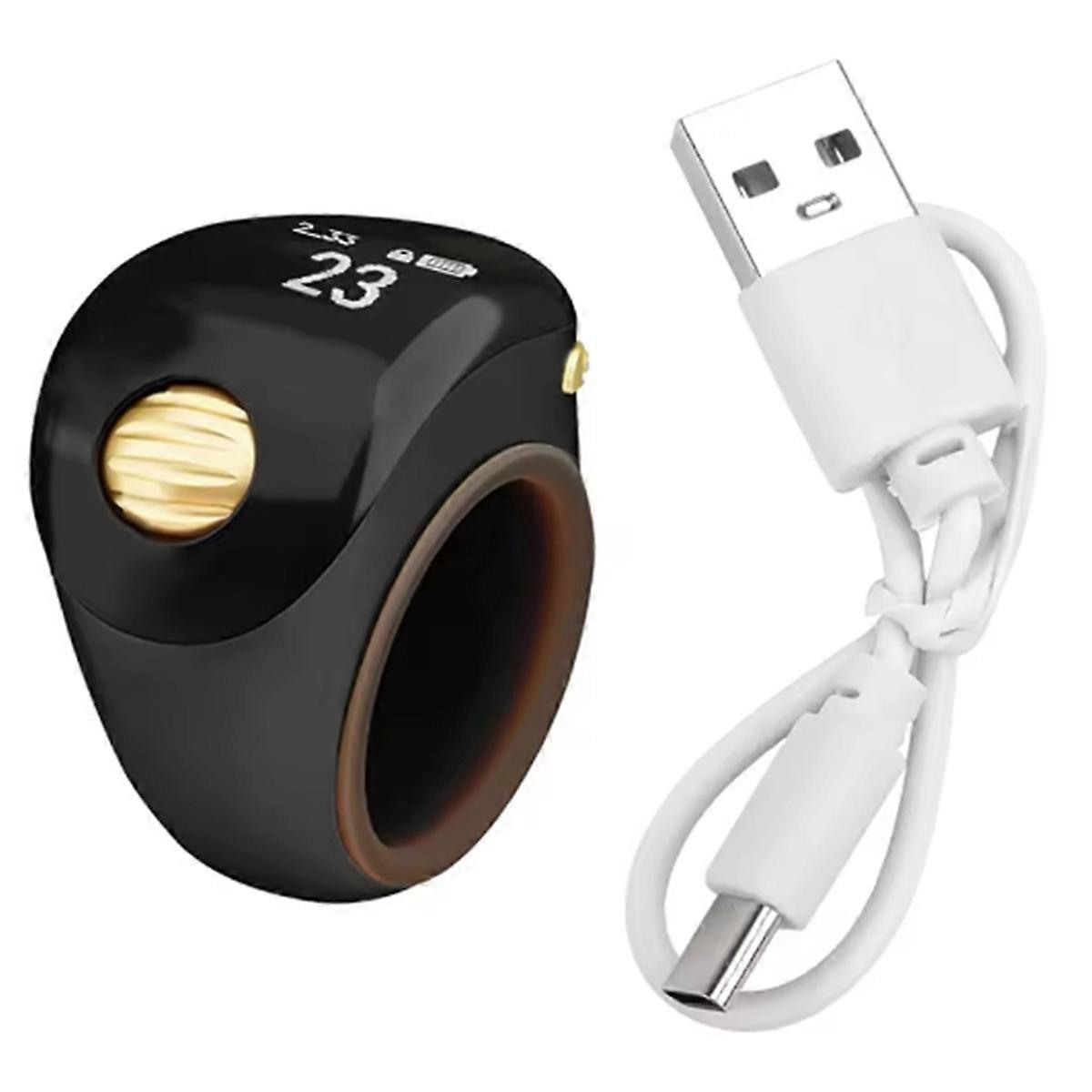 Portable Ring Type Ball Finger Counter Type C Rechargeable Adjustable OLED Screen Mini Counter with Battery Display A