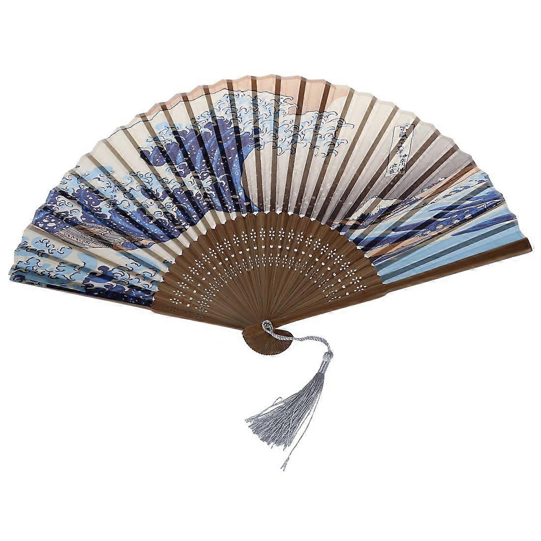 Japanese Handheld Folding Fan, with Japanese -e Art Prints