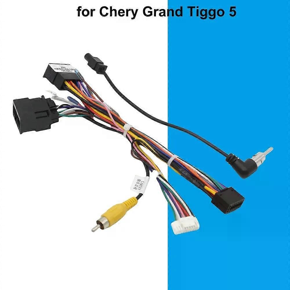 Radio Wiring Harness Adapter CAN Bus Decoder 16 Pin Plug Connector Camera In Car Android Head Unit Cable for Chery Grand Tiggo 5