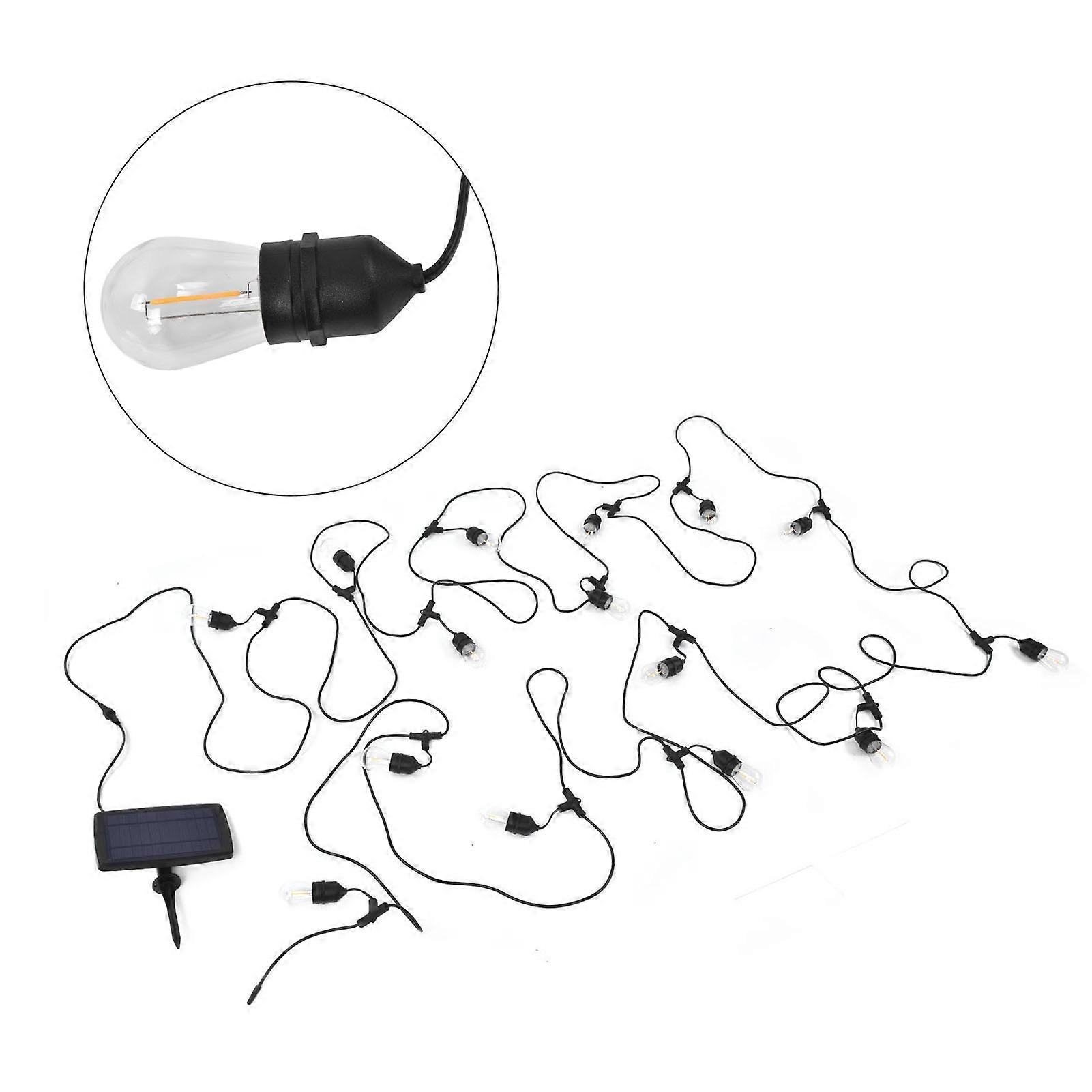 S14 Solar String Lights IP65 15M 4 Lighting Modes Outdoor Patio Light with 15 LED Bulbs
