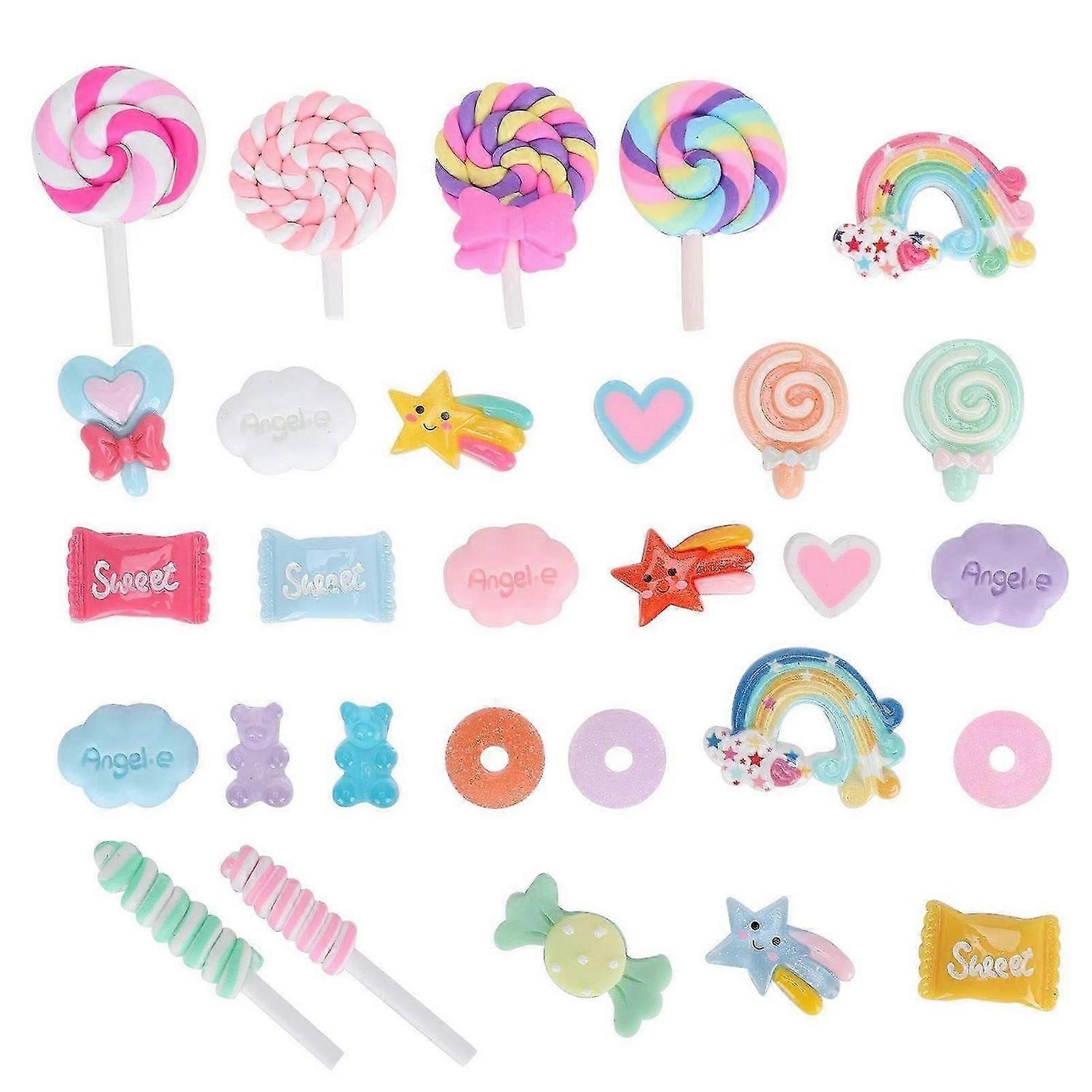 2025 Latest Model 29Pcs Simulation Candy Set DIY Plastic Decoration for Phone