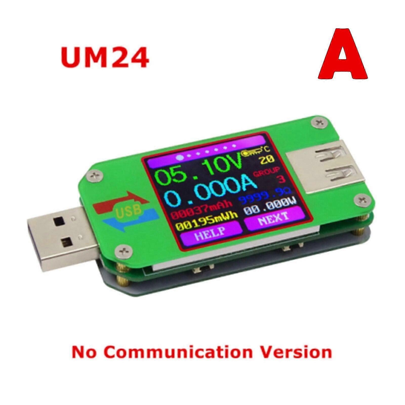 2025 2Hz Ruideng Um24/um24c With Bluetooth Usb 2.0 Color Lcd Display Tester Voltage Current Meter 4.50-24.00v Multimeters