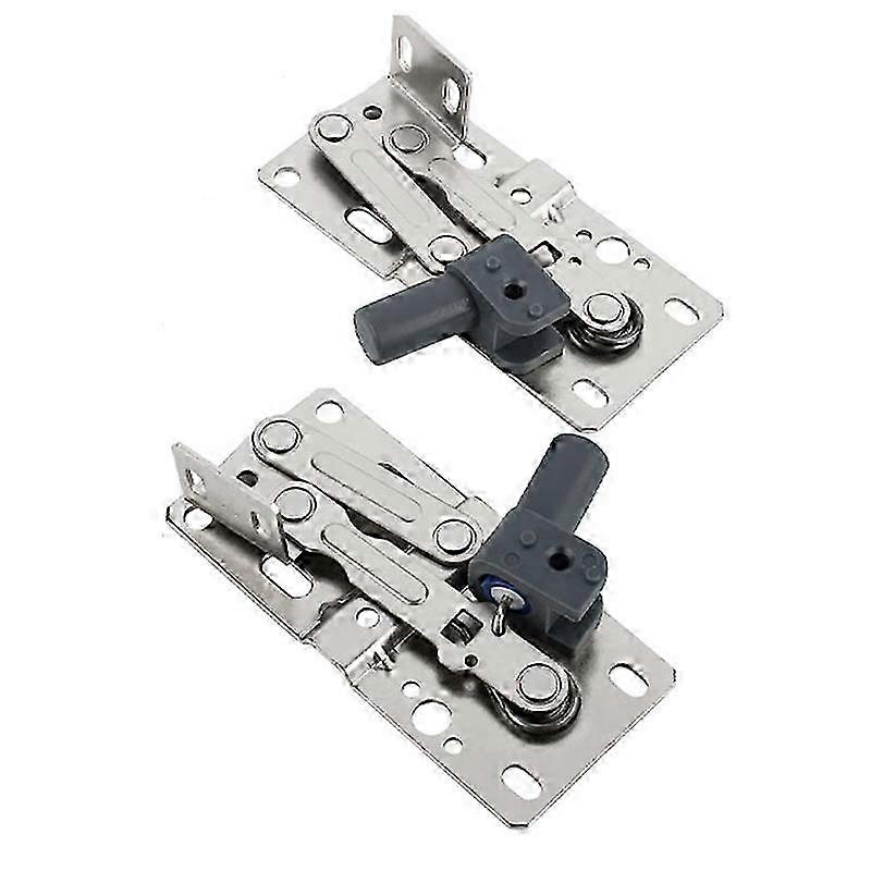 Sink-front drawer hinges for tip-out trays, 2-piece set for false front cabinet installation