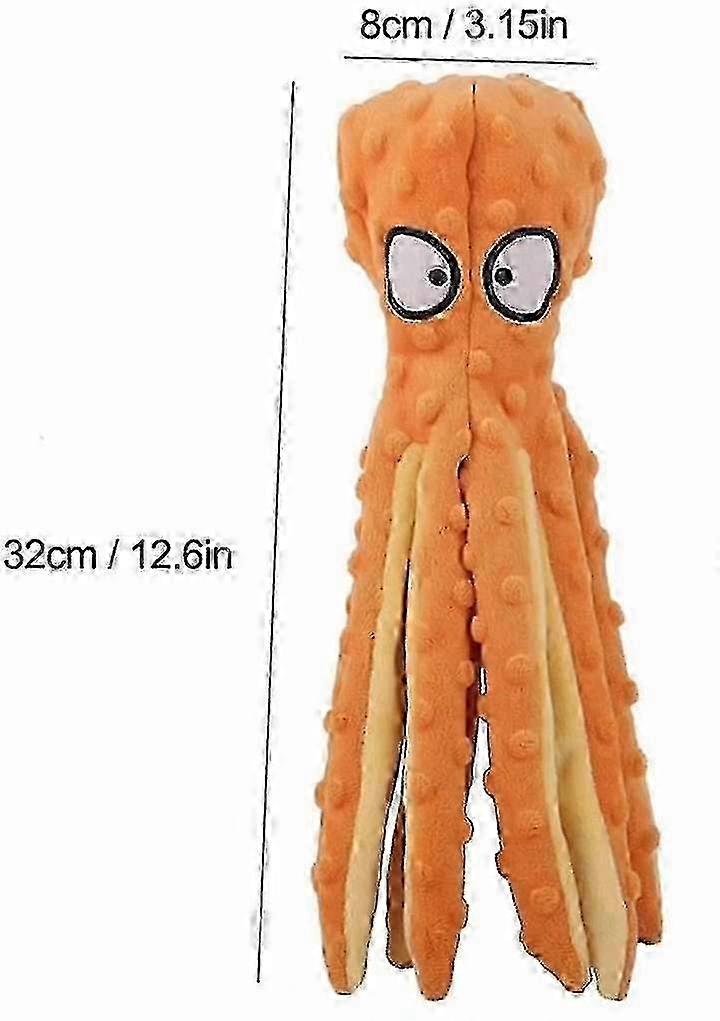 Squeaky Toy For Dog , Filling-free Octopus Plush Dog Toy With Crackling Paper And Squeaky