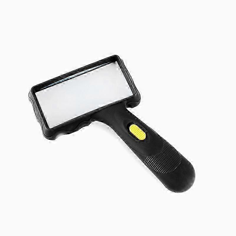 Hand-held Rectangular Magnifying Glass, LED Light Magnifier, 10X Reading Magnifying Glass for Seniors, Low Vision, Macular Degeneration SZRH A-F