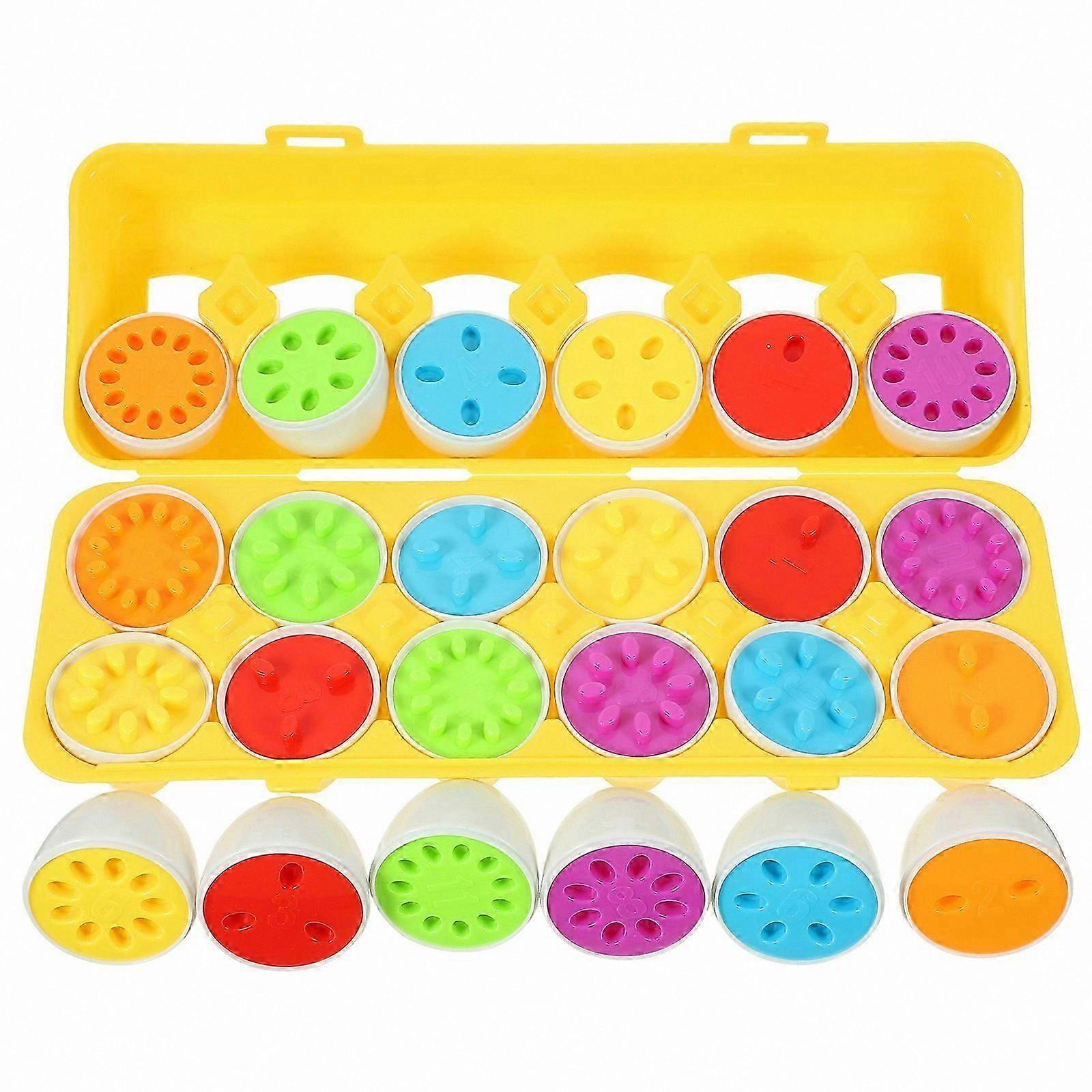 Matching Eggs Toy Set for Toddlers - Shape & Number Recognition Learning Game for Kids