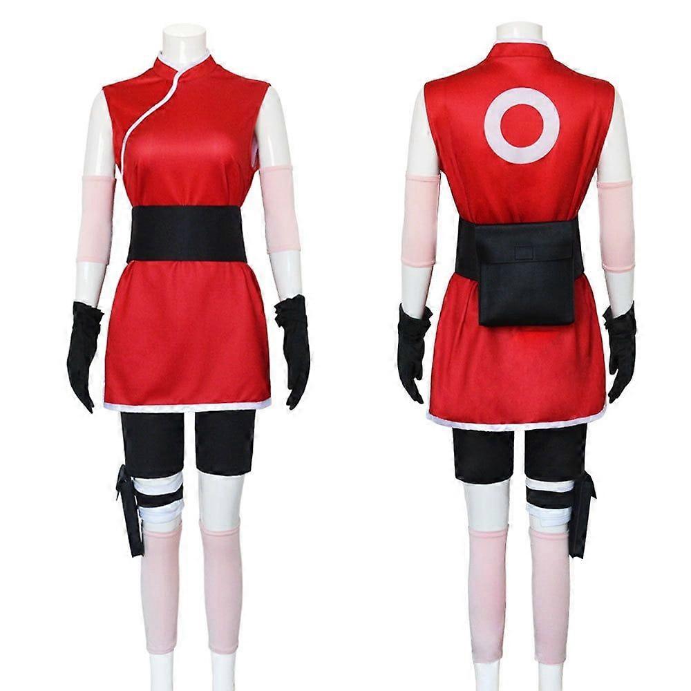 Sakura Style Womens Outfit Complete Set Red Character Dress Suit