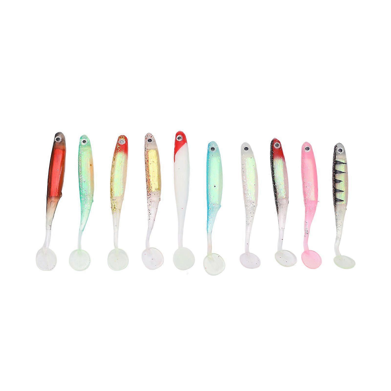 10Pcs Colorful Fishing Lure Simulated Soft Bait Fishing Accesories for Freshwater Saltwater