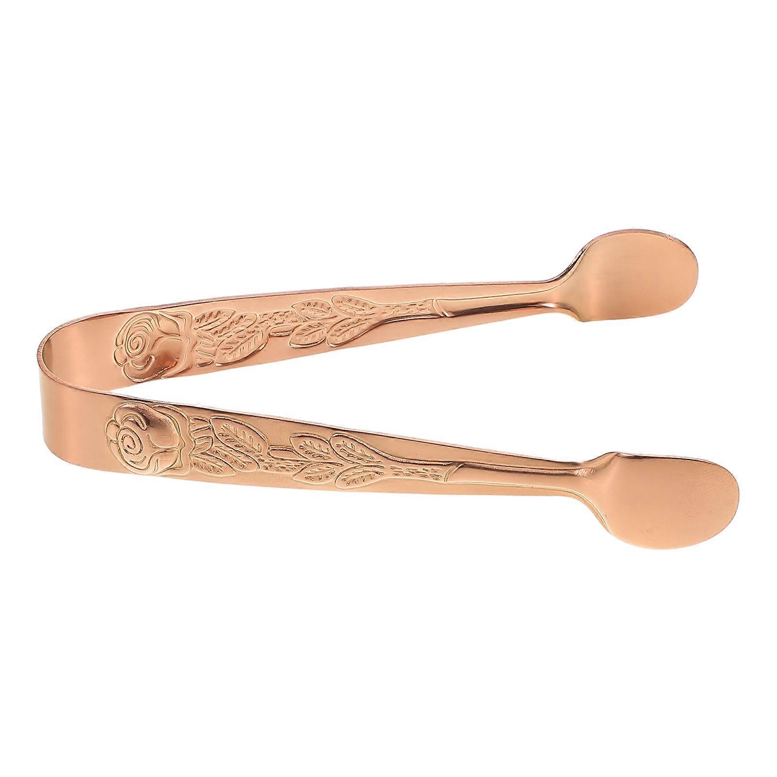 Ice Clip Stainless Steel Ice Cube Tong for Serving Rose Gold