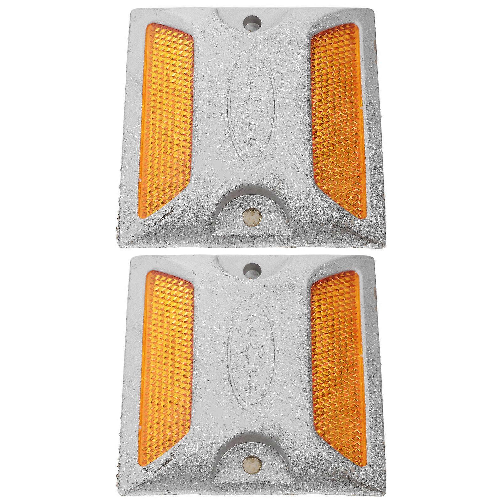 Road Reflectors Reflective Markers for Highway Safety 2Pcs Aluminum Alloy