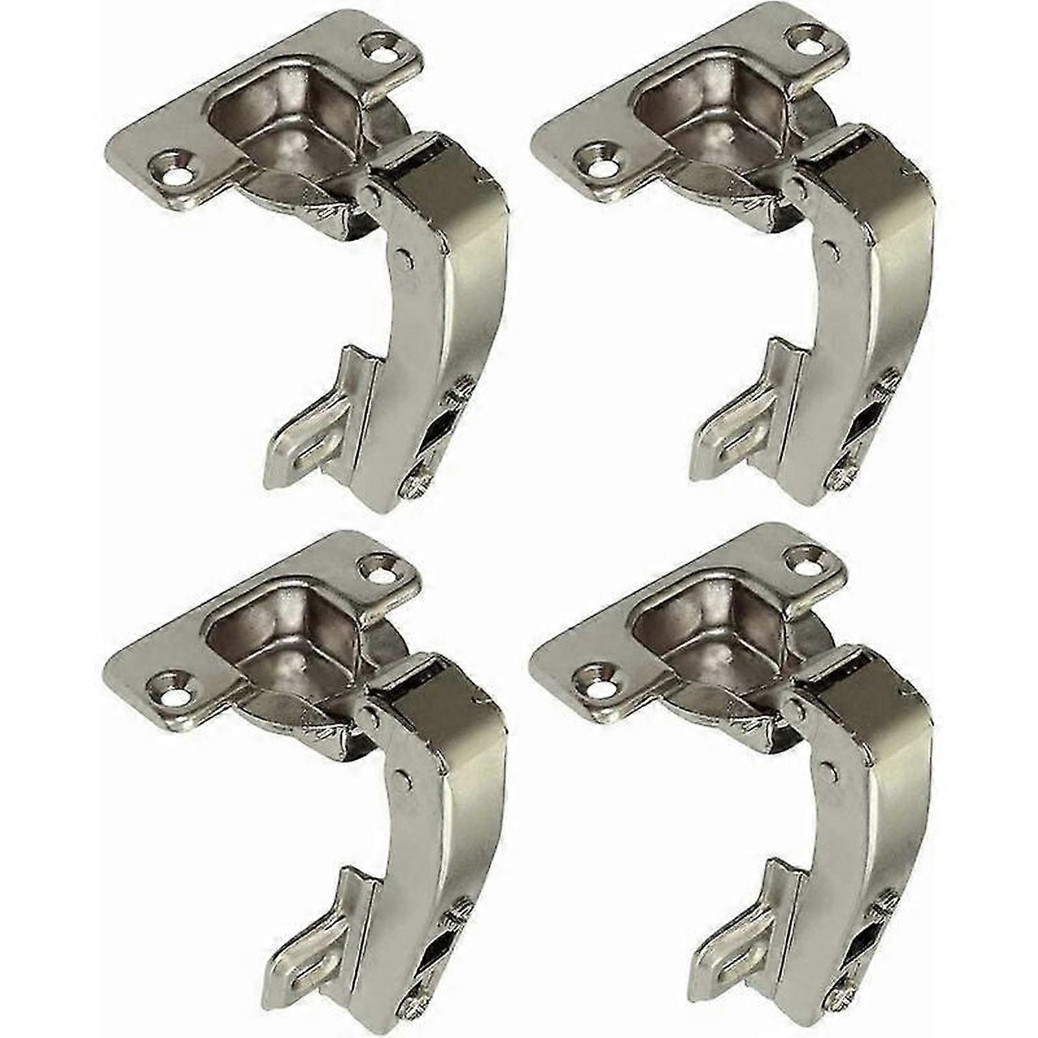 set of 4 Invisible 90 clip-on hinges - for single-door corner furniture doors - with shock absorber and clip - mounting opening 35mm