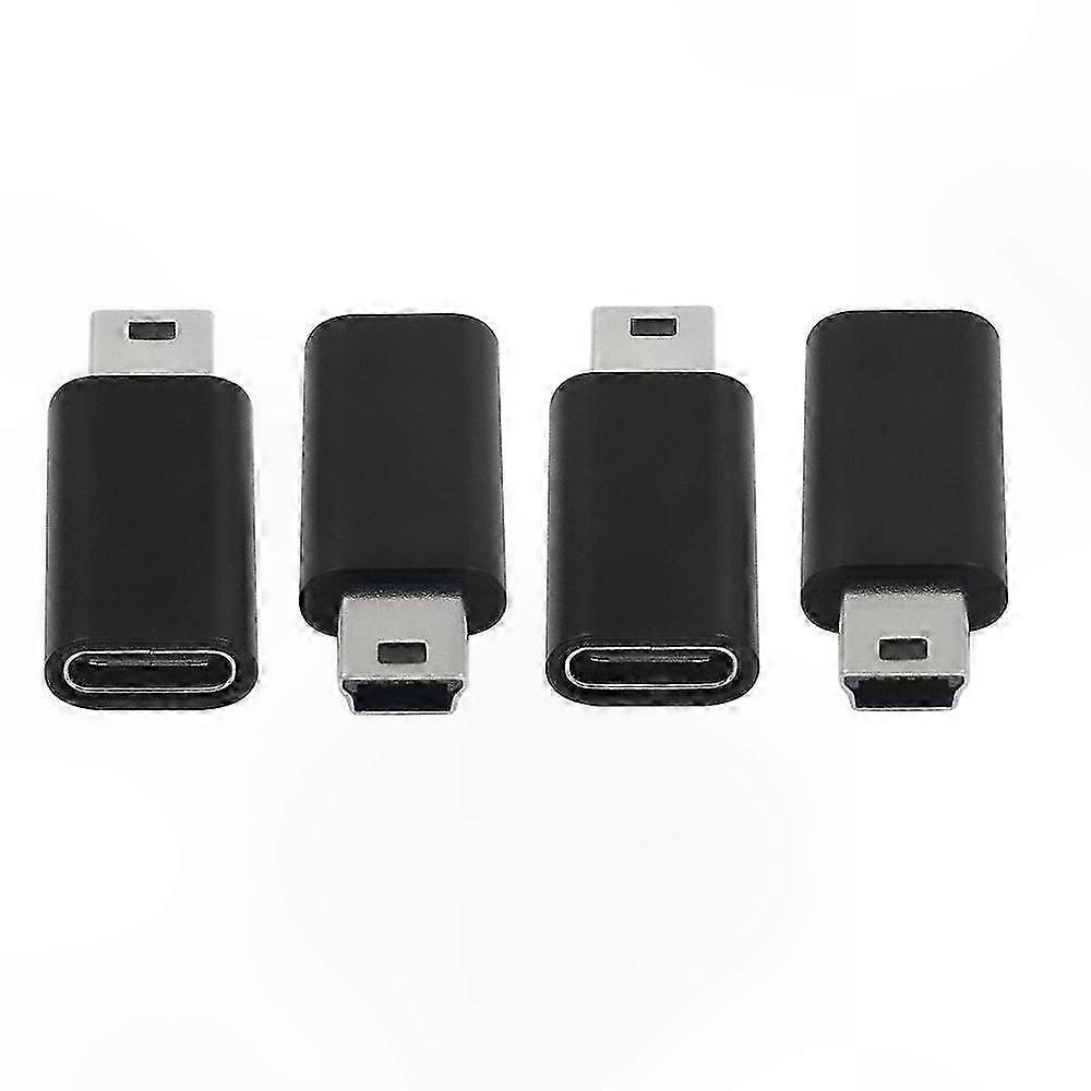 4-Pack USB C to Mini USB 2.0 Adapter, Type C Female to Mini USB Male Converter for MP3 Players and Devices