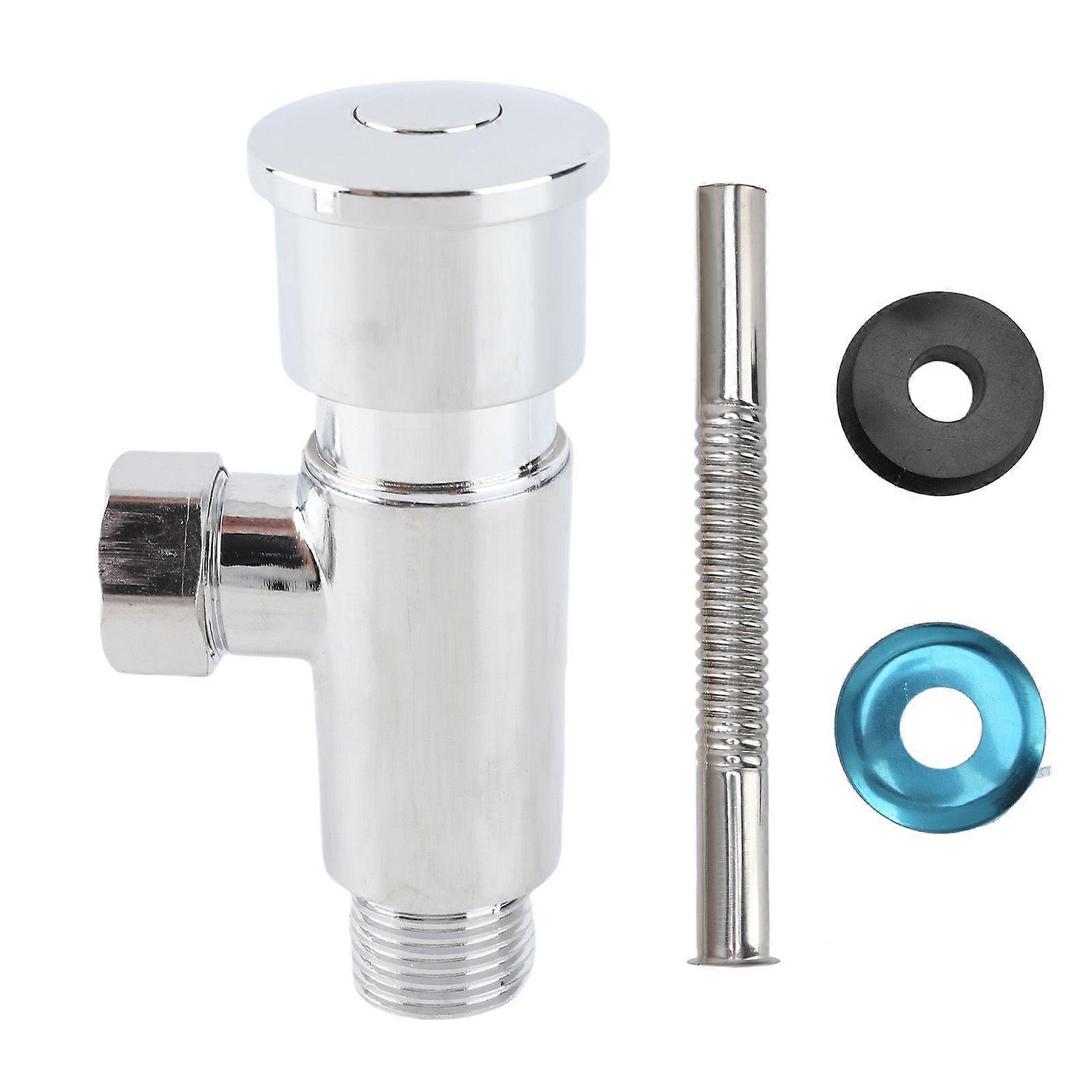 Flush Valve with Hand Push Button Zinc Alloy Toilet Repair Kit Tank Parts Replacement G1/2