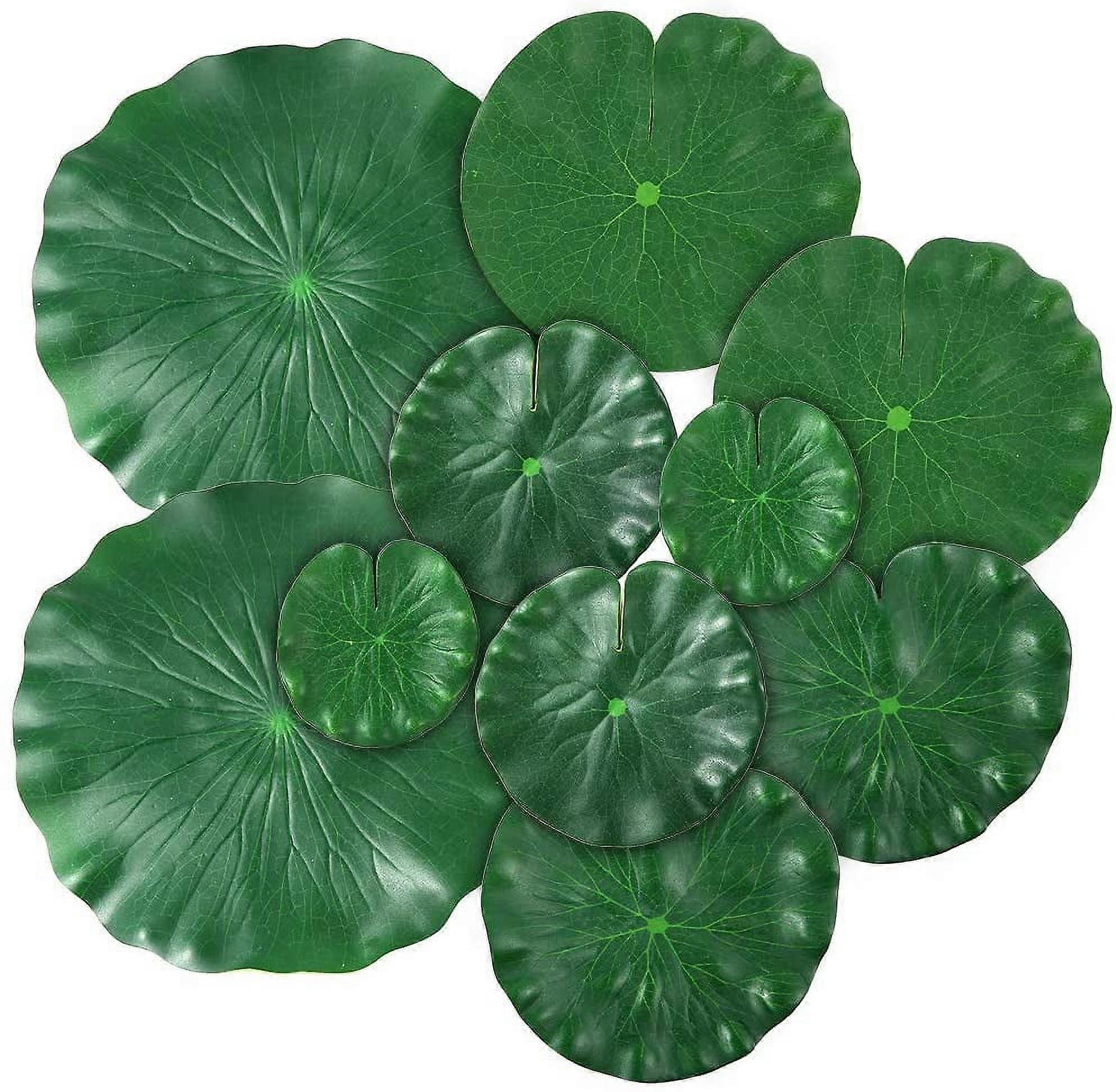 1/10Pc Artificial Floating Foam Lotus Leaves Compatible with Pond Pool Aquarium Decor, Fake Foliage Plant Garden