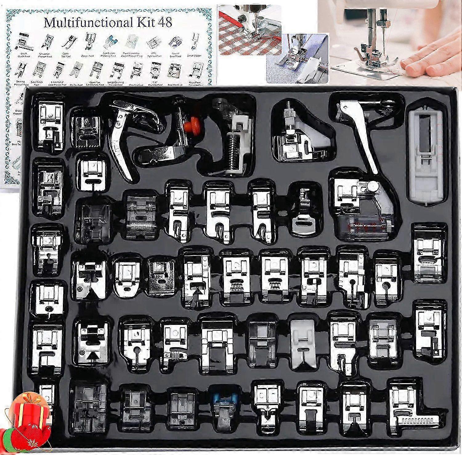 Complete Overlock Sewing Machine Kit with 48-Piece Presser Foot Set