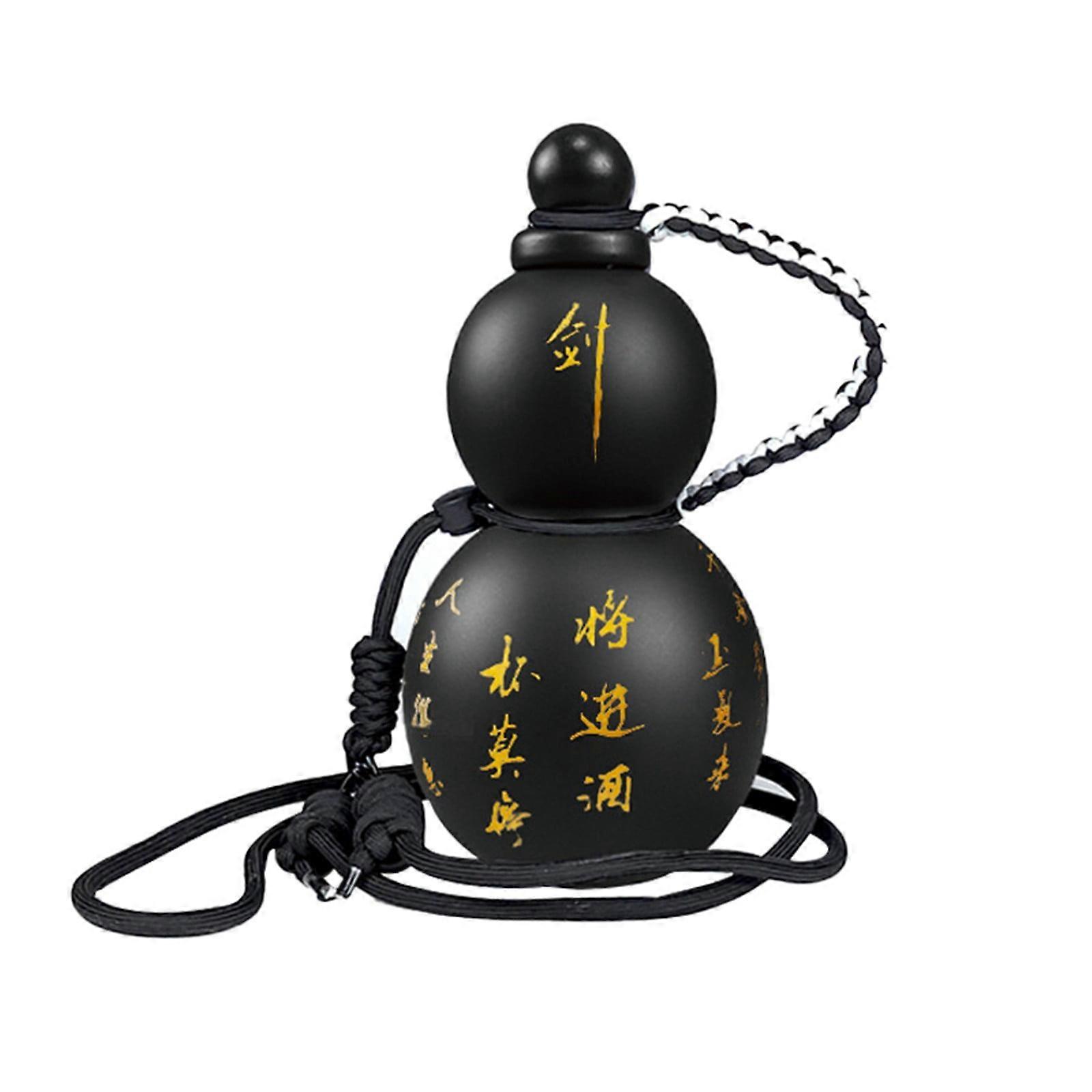 Gourd Water Bottle 28oz Clear Tritan with Strap, Brush, Charm & Sticker - Reusable Leak-Proof Sport Flask - Compatible with Black Myth: Wukong