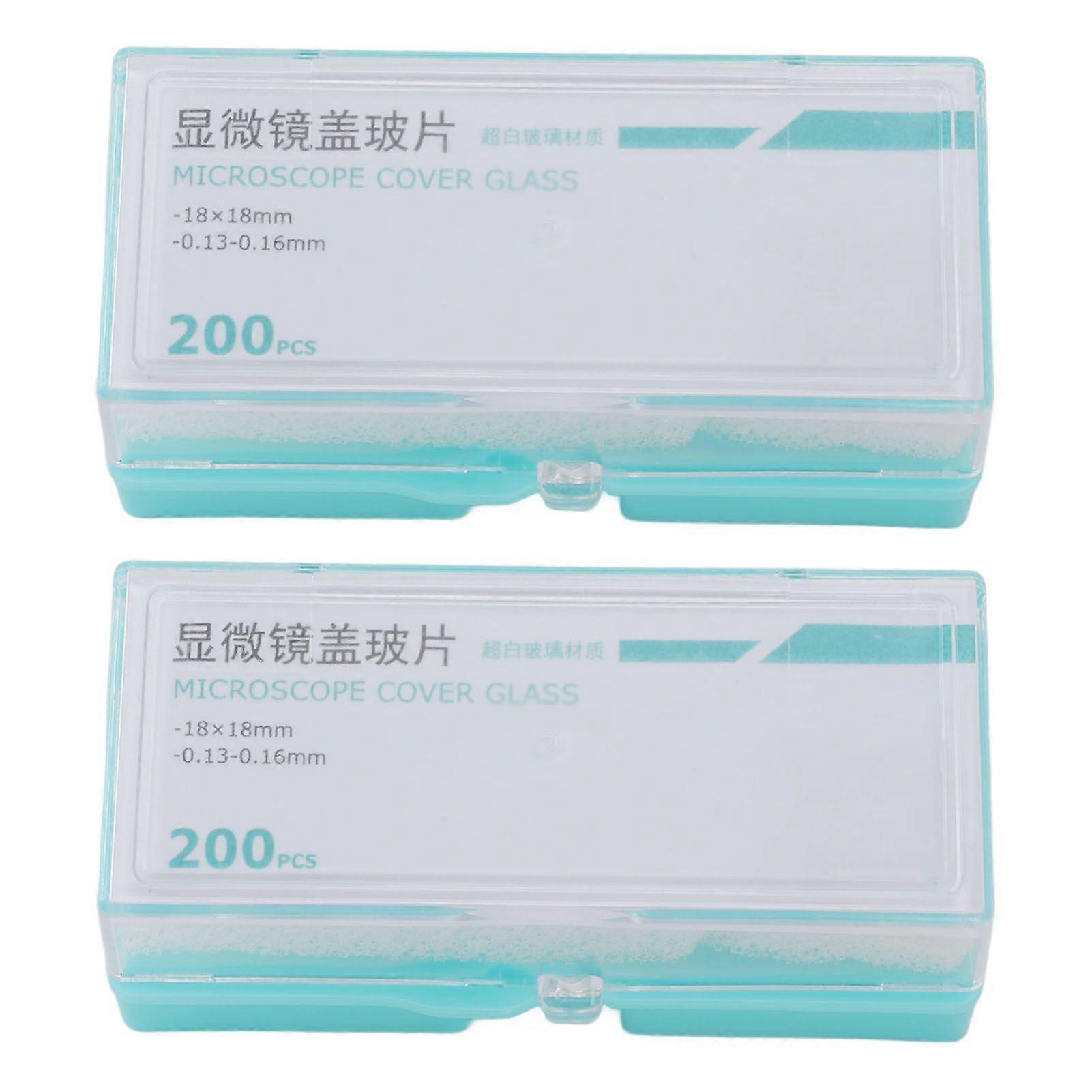 400Pcs Microscope Cover Slips Rounded Corner Square Blank Microscope Glass Cover Slides for Microscope 18 X 18mm