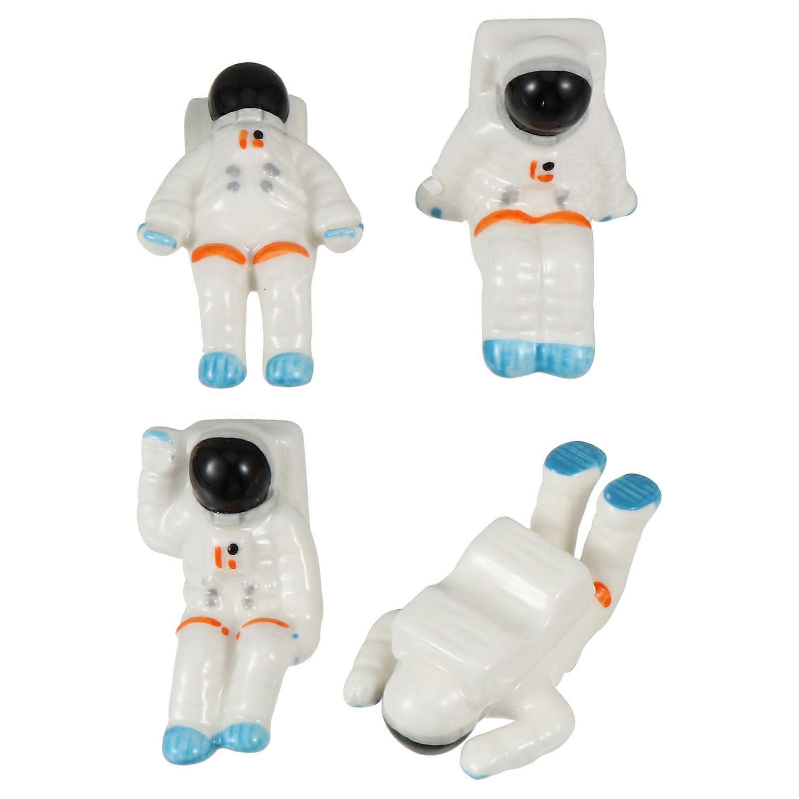 Astronaut Chopsticks Holder Ceramic Tableware Stand for Household 4Pcs