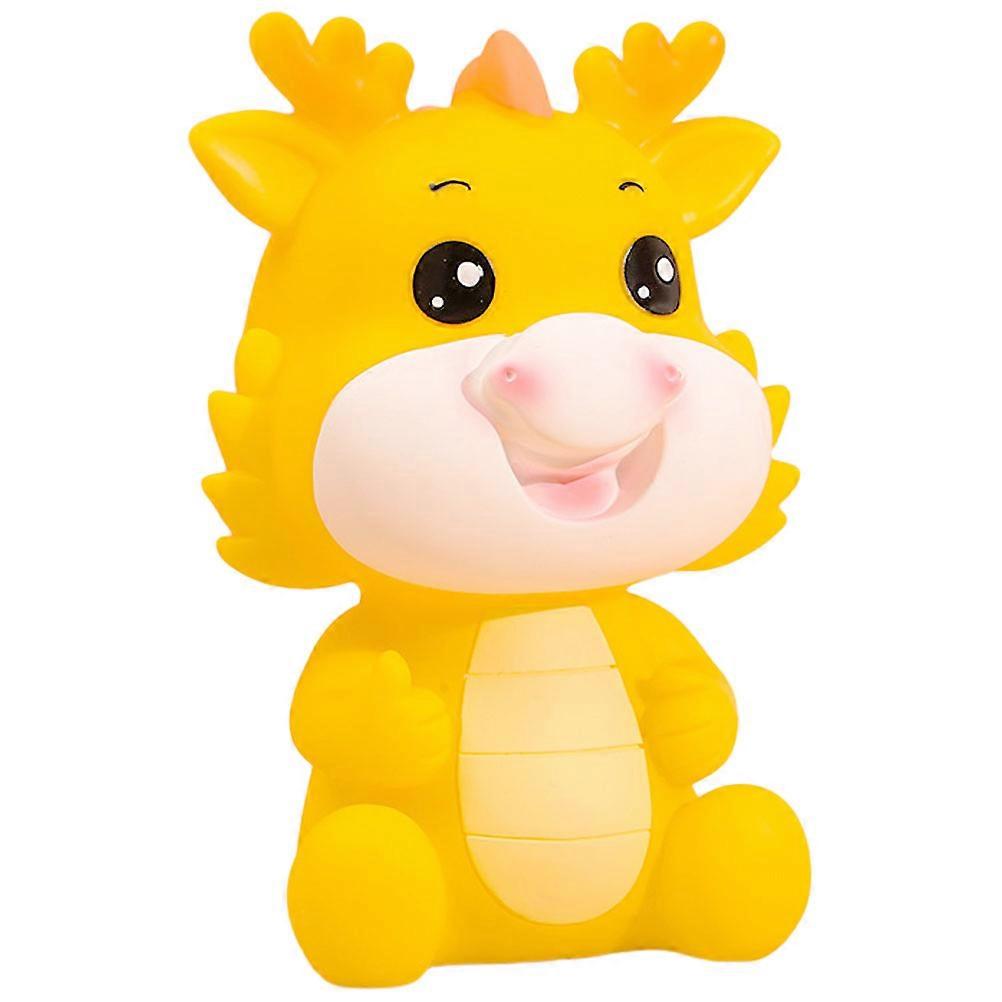 Decorative Dragon Shaped Piggy Bank for Coin Saving 5Pcs Yellow Set
