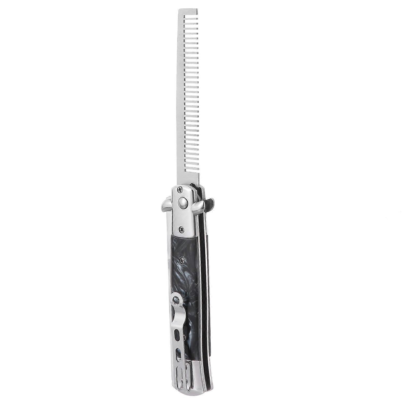 Resin Handle Foldable Comb for Hairdressing Titanium Steel Spring Comb