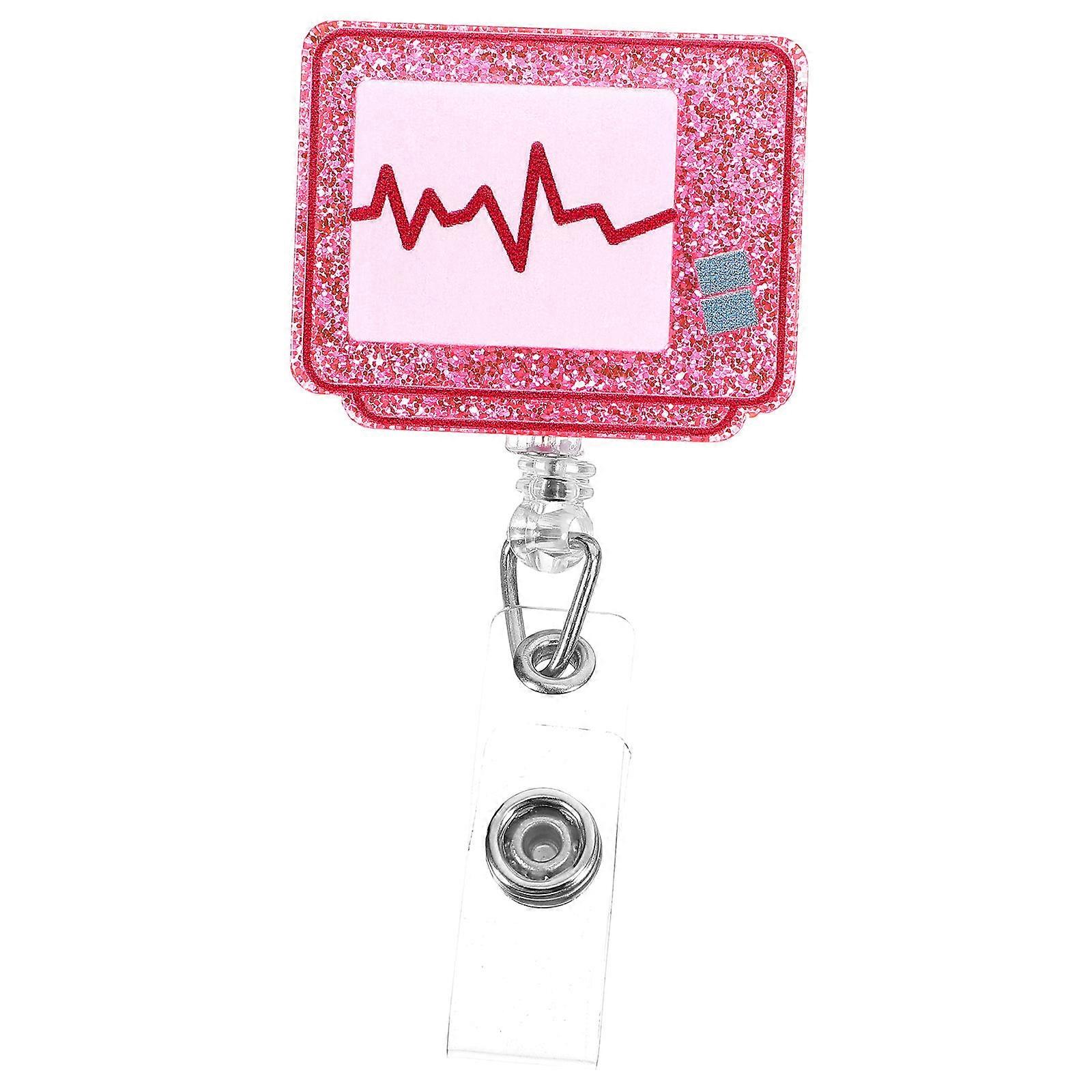 Acrylic Nurse Badge Holder Heart Rate Badge Clip Multi-Function