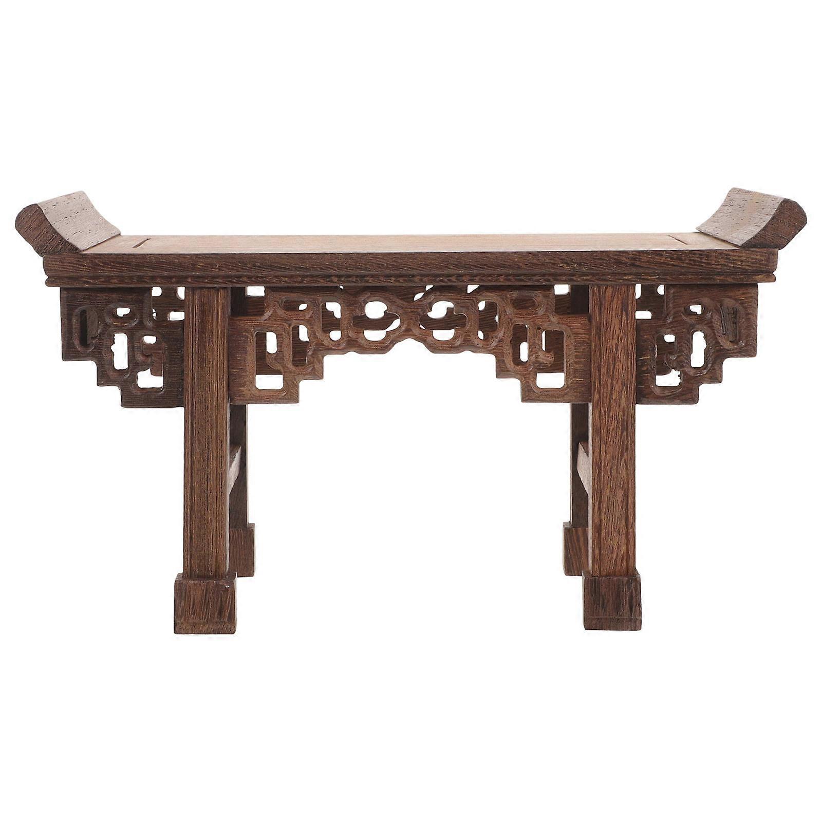 2Pcs Wooden Pedestal Base For Flowerpot Display Soft Brown Color Suitable For Interior Decoration And Storage