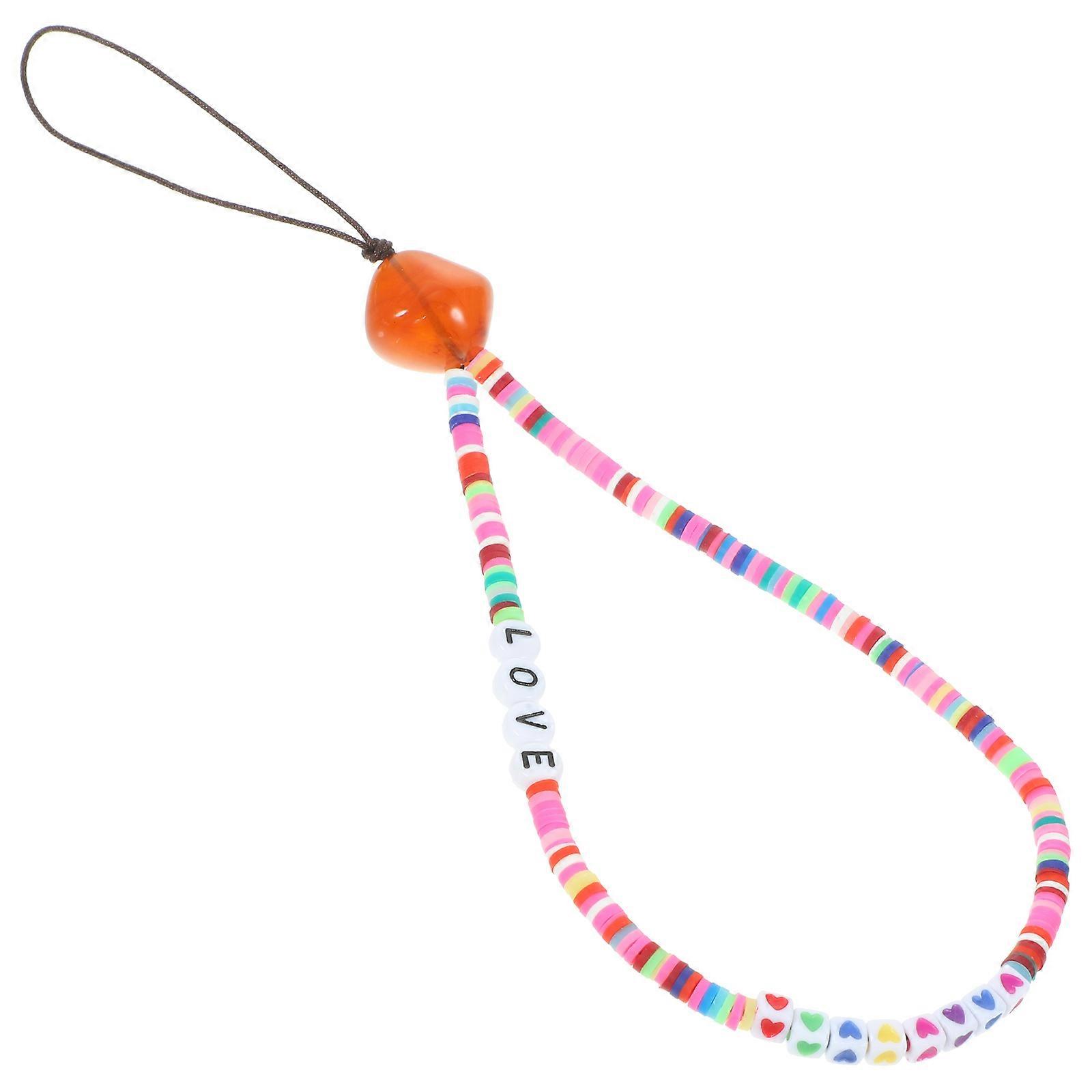 Beaded Phone Charm Phone Chain for Anti-Lost Wrist Strap 5Pcs Set
