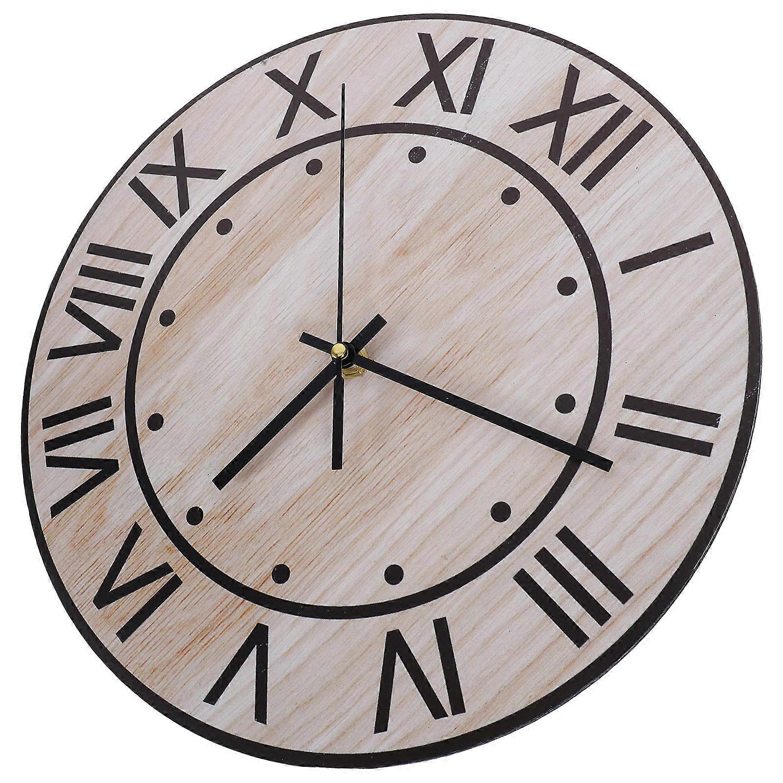 Vintage Wooden Wall Clock Silent Function 2Pcs for Kitchen Decoration