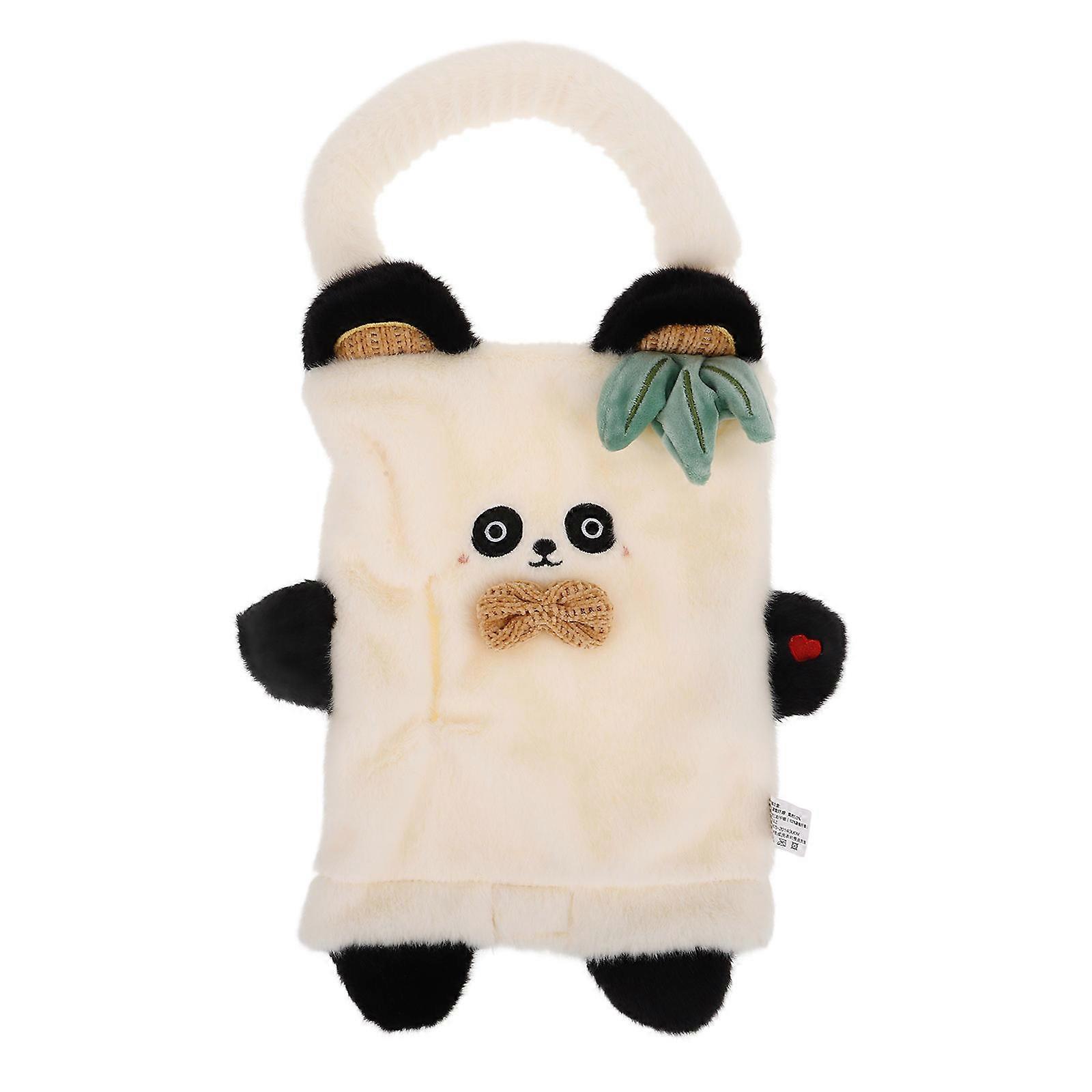 Plush Panda Tissue Box Holder for Car Use Decorative Tissue Organizer