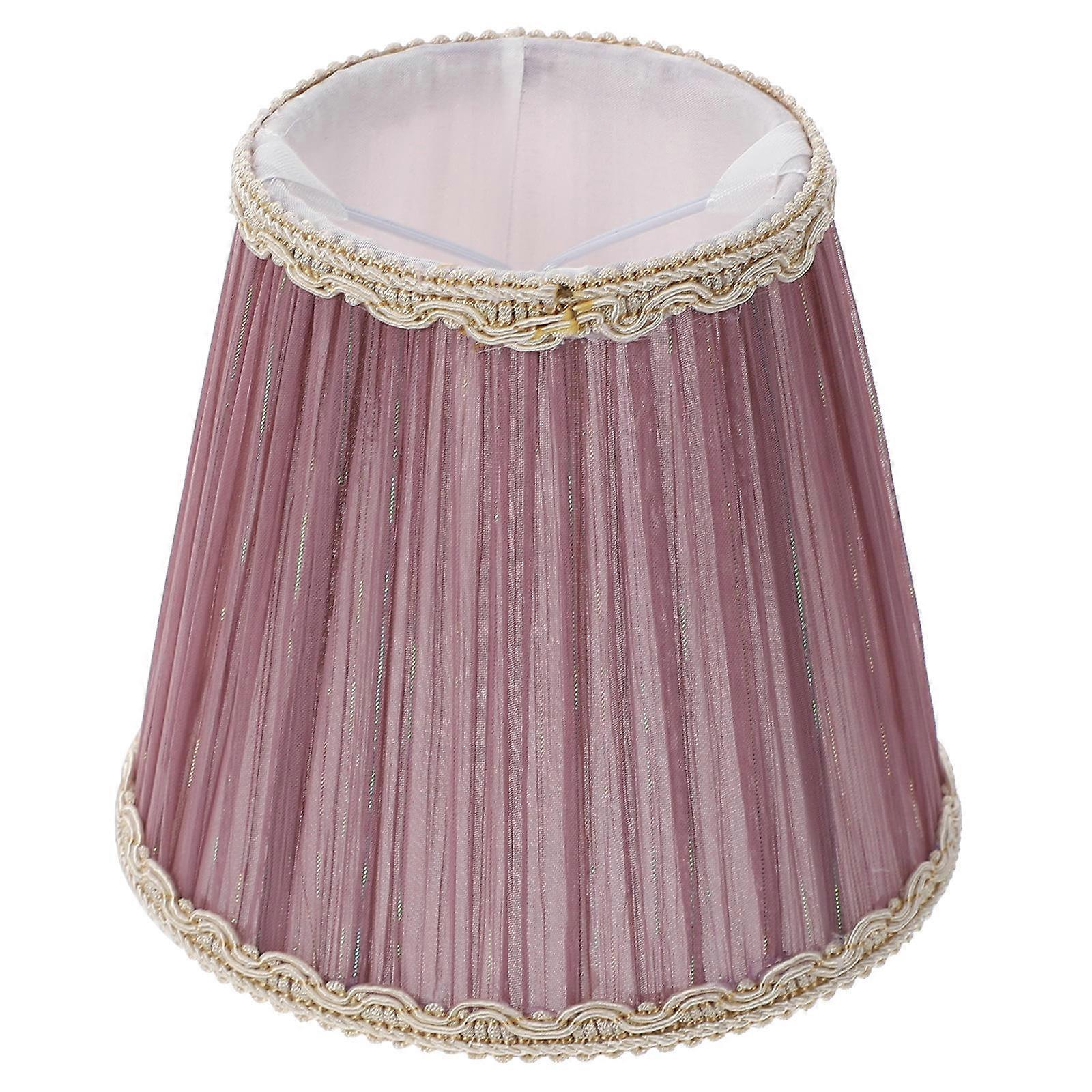 Lampshade Vintage Pleated Fabric Easy to Install and Remove Purple 14.00X13.00X9.00CM Decorative Diffuse Lighting 1Pcs