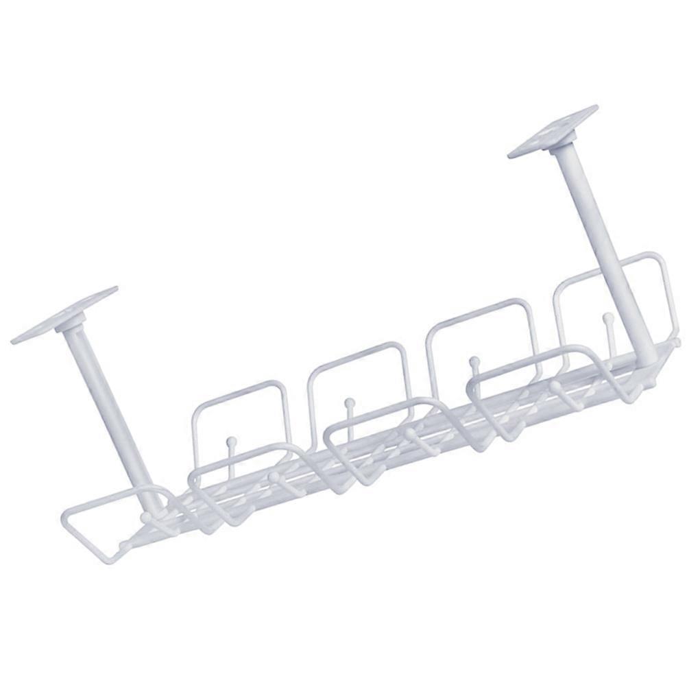 Under Desk Cable Rack for Cable Management 2Sets White Wire Organizer