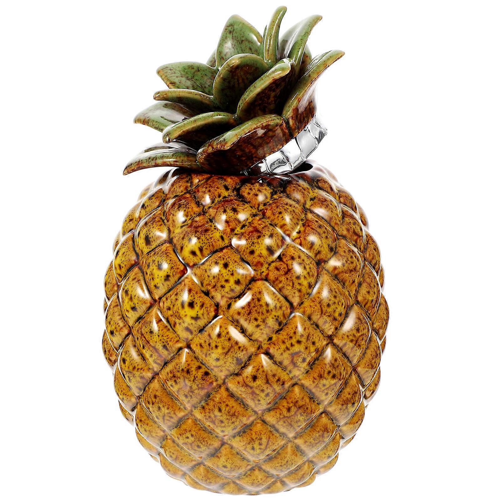 Tea Storage Box Organizer Ceramic Candy Jar for Packing Use 5Pcs Golden Pineapple