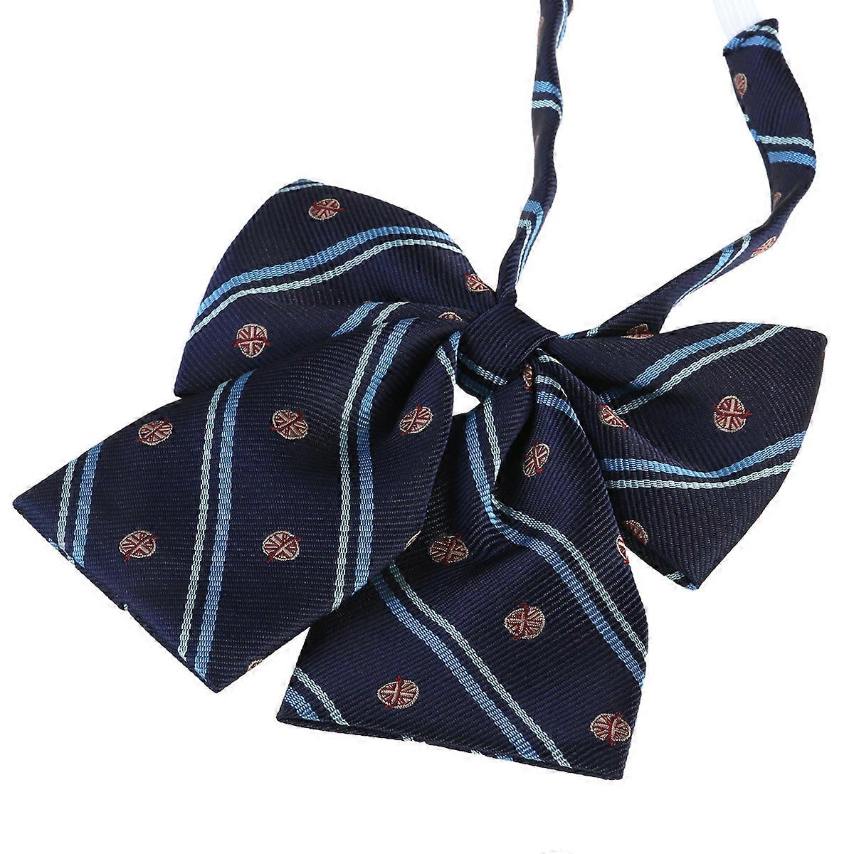 Men Microfiber Bow Tie Set for Business Pre-Tied Bow Tie Dark Blue
