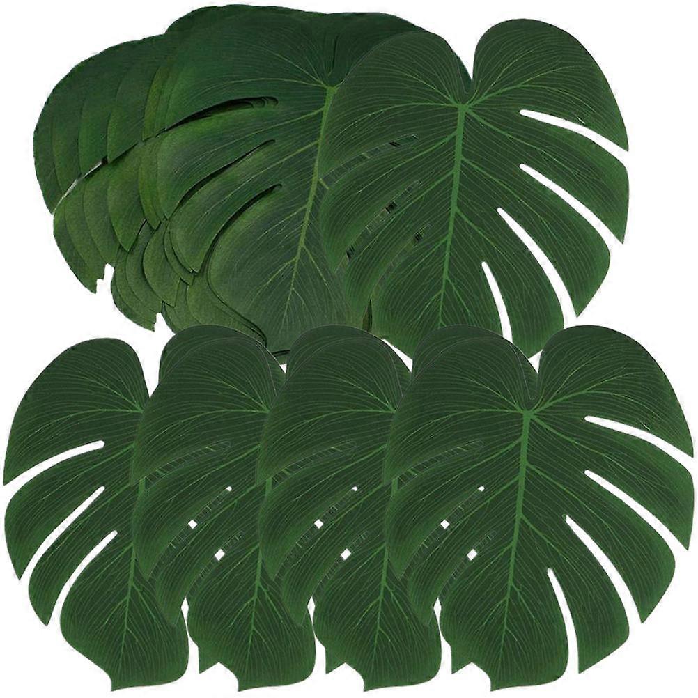 Fake Monstera Leaves Artificial Leaves for Decorative Use 60Pcs Green