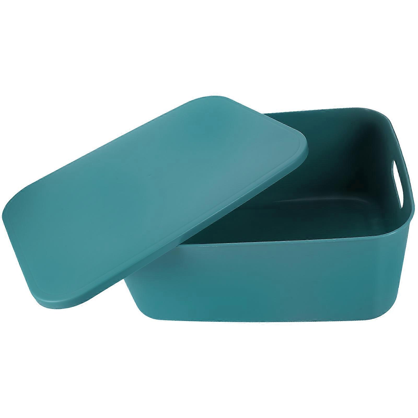 Storage Basket Large Capacity Rectangular Container for Office Books Green Pp for Organization 1Pack