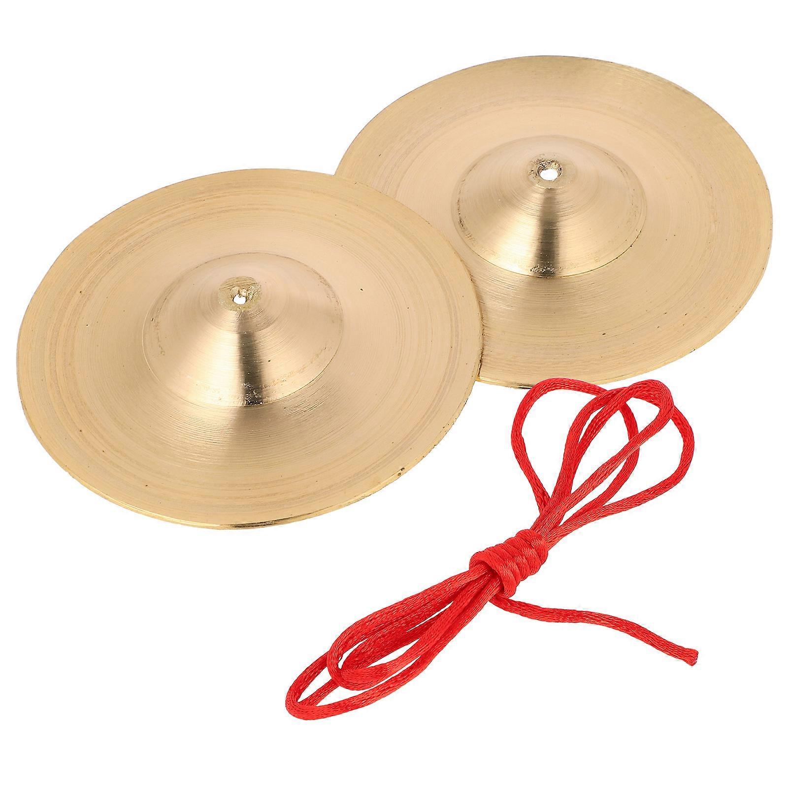 Finger Cymbals for Belly Dancing 1 Pair of Alloy Hand Cymbals for Kids and Dancers Golden Color with Music Making Function