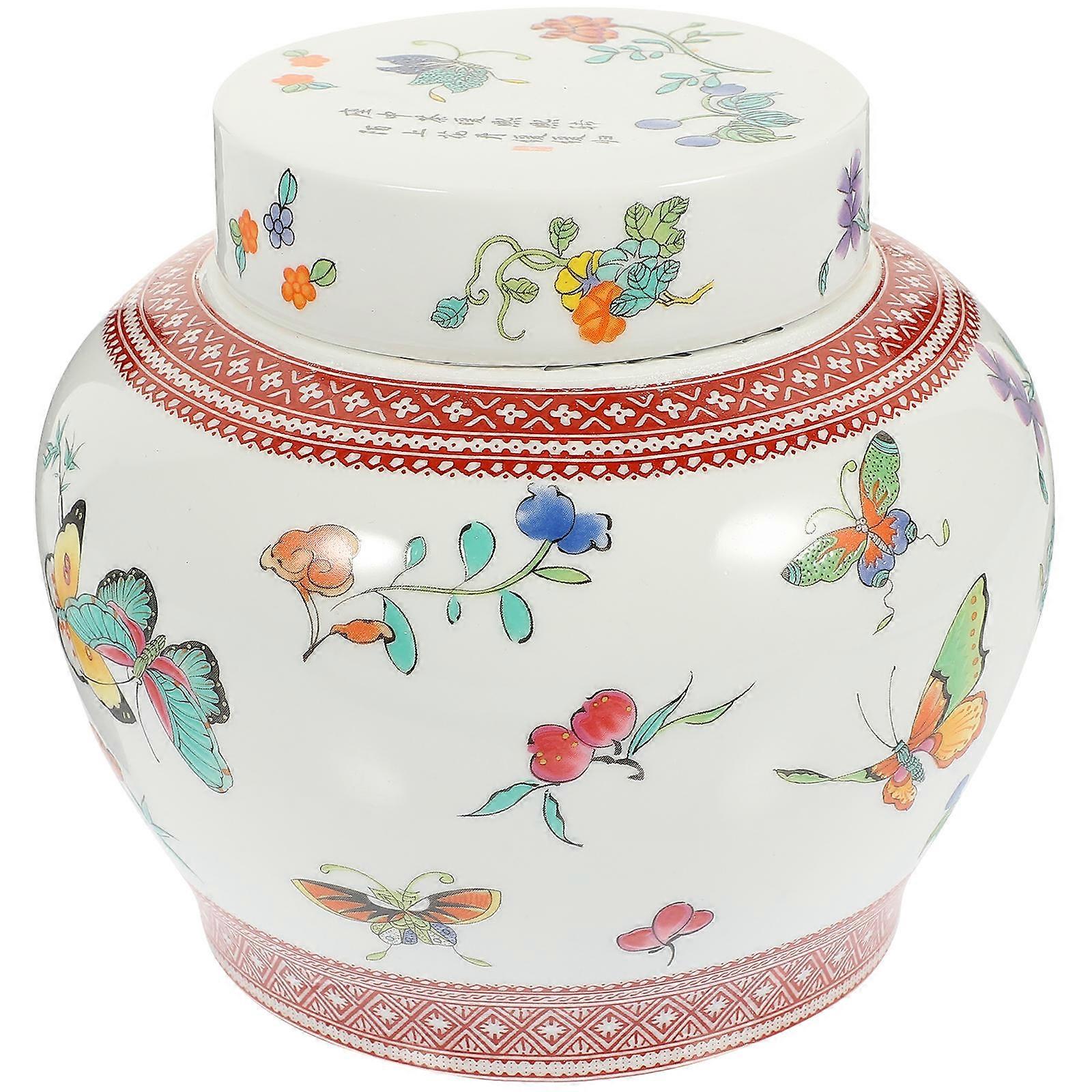 Multi Ceramic Tea Jar for Storage 2Pcs Sealed Tea Container and Candy Holder