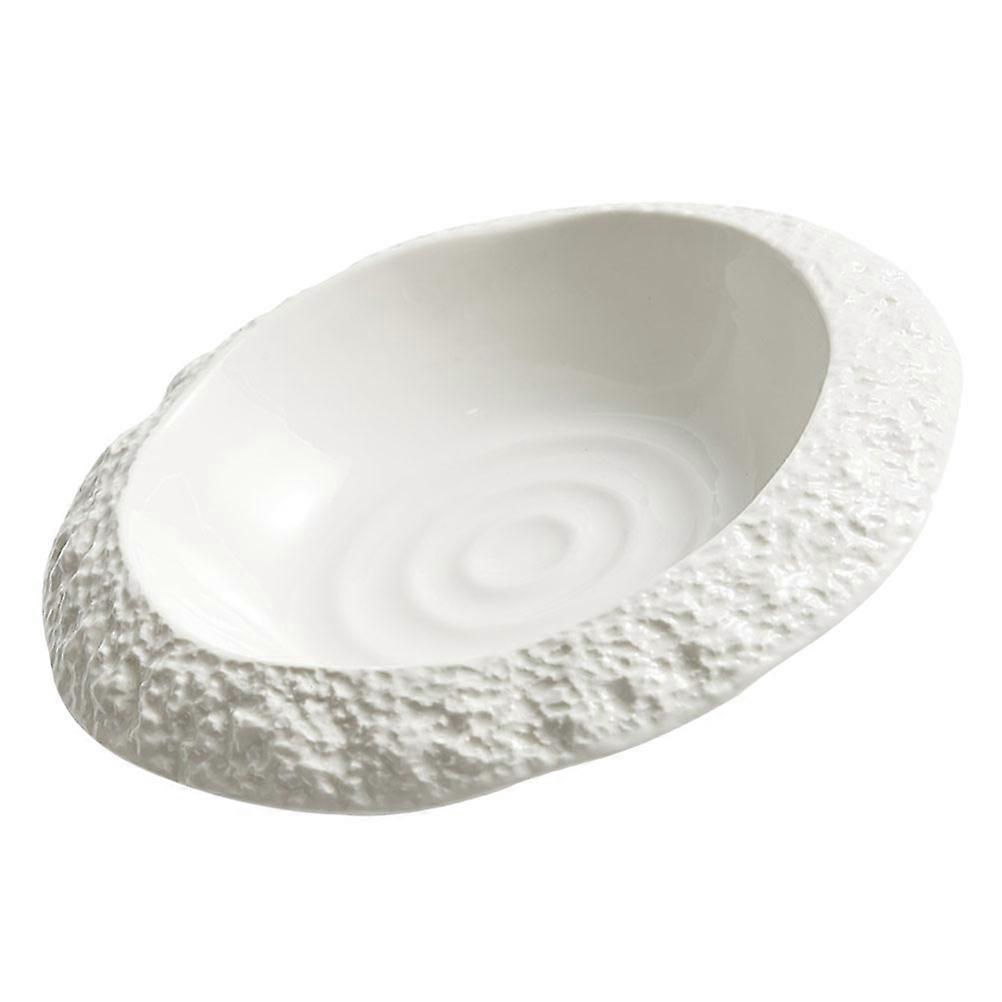 Ceramic Appetizer Plate Household Style Multi Use Wrinkle Food Plate Serve Salad 1Pcs