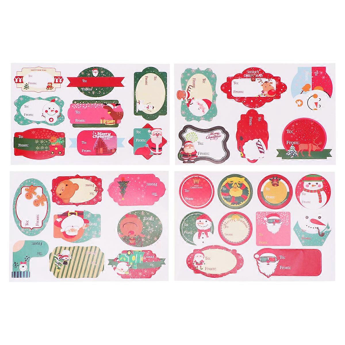 Cartoon Christmas Gift Bag Stickers for Decoration 320Pcs Assorted Color