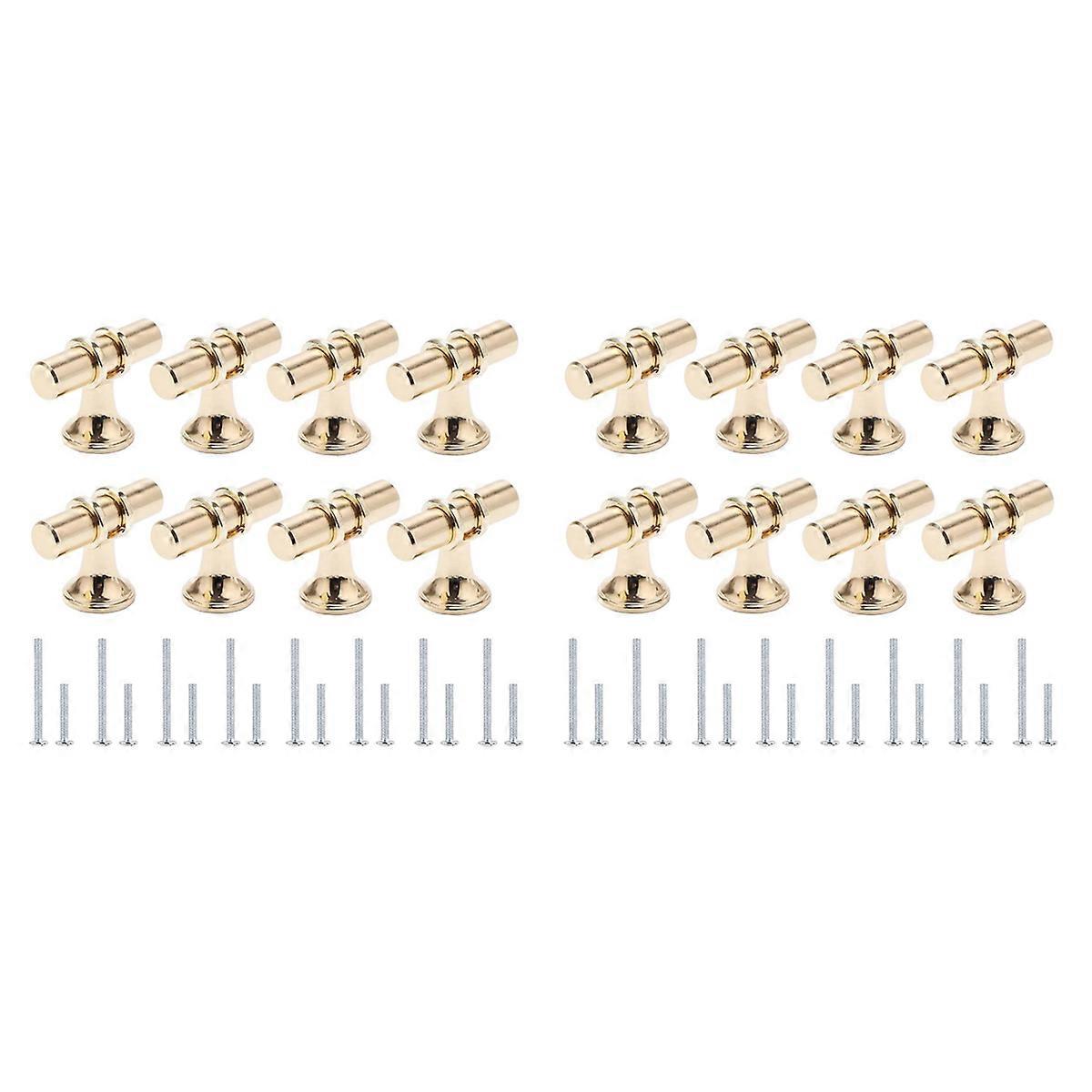 8 Packs Champagne Gold Cabinet Knobs Drawer Knobs Euro T Bar Knobs