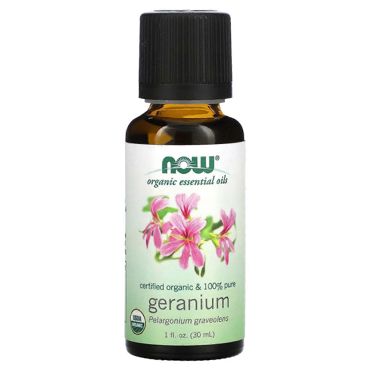 NOW Foods, Organic Essential Oils, Geranium, 1 fl oz (30 ml)