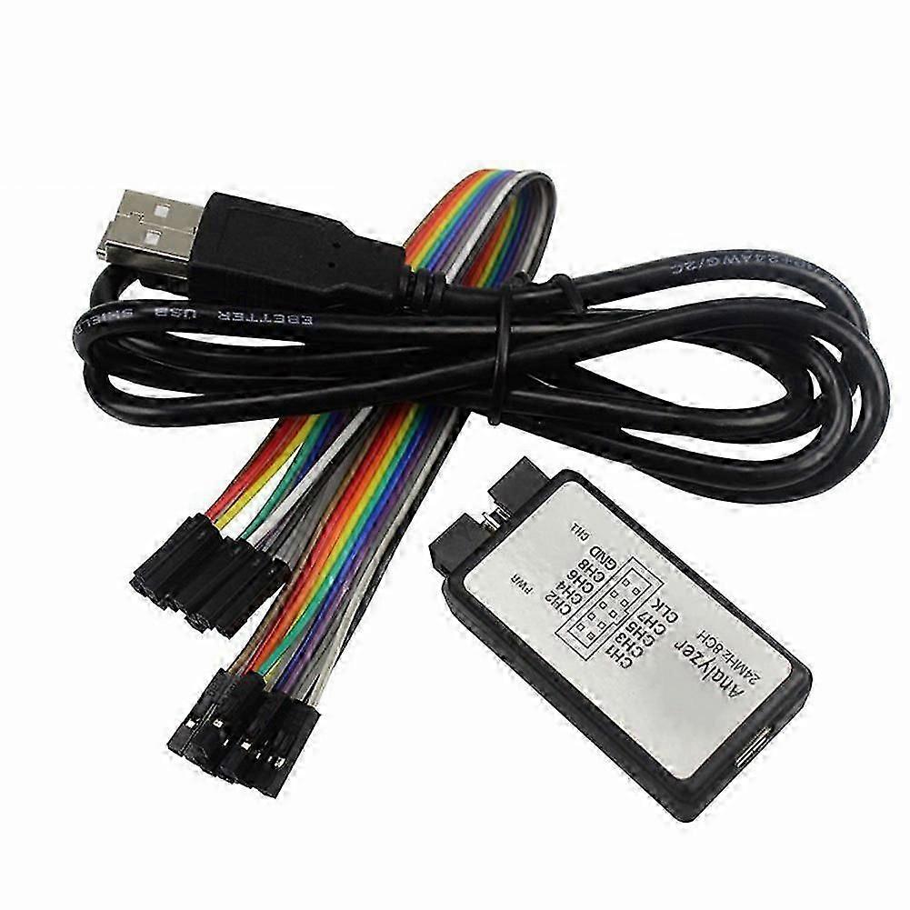 USB Logic Analyzer Device Set Mini Digital Pocket Size 8 Channel Input Memory 24MHz