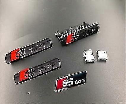 () 4st S Line, 3d metallklistermärke, bil exteriör skylt för A3 A4 A5 A6 A7 A